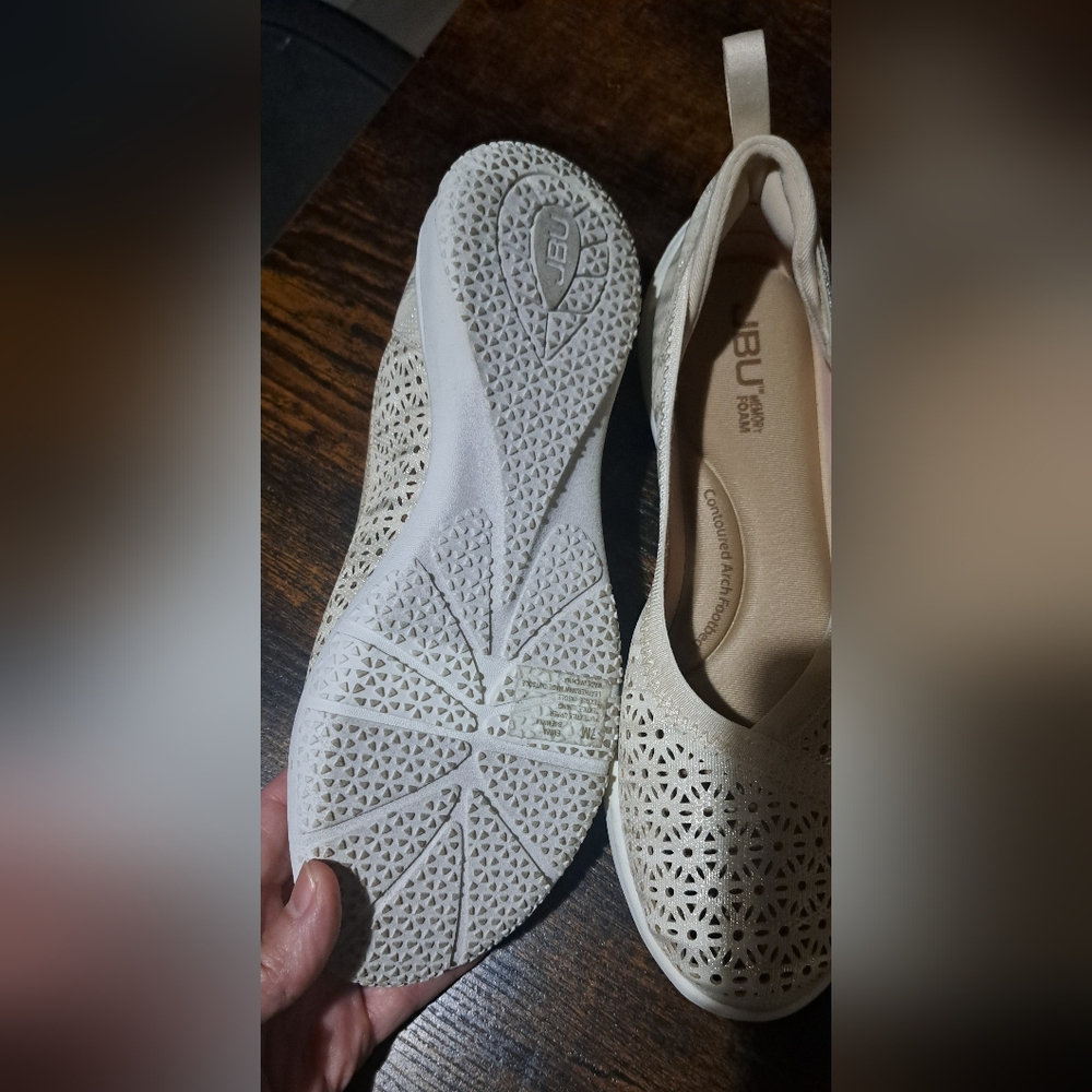 Jambu Emma Shoes Slip On Flats Round Toe Shimmer Cream Womens US 7 - Picture 8 of 11